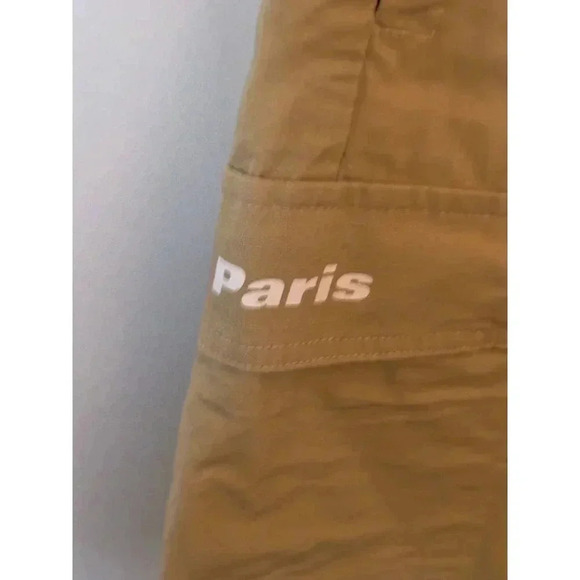 CARRE Mens Pull On Elastic Waist Slice Style Cargo Track Shorts Tan Sz XL - Picture 2 of 9